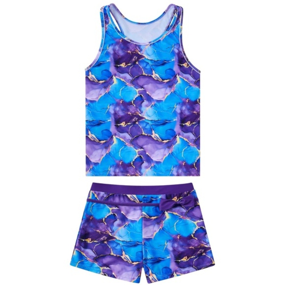 Belovecol Girls Swimsuits Two Piece Tankini Bathing Suits Boyshort -13-14 (XL)